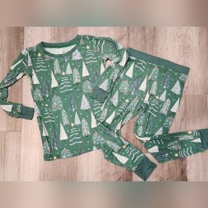 GUC Little Sleepies green twinkling Christmas trees 2pc set in 2T